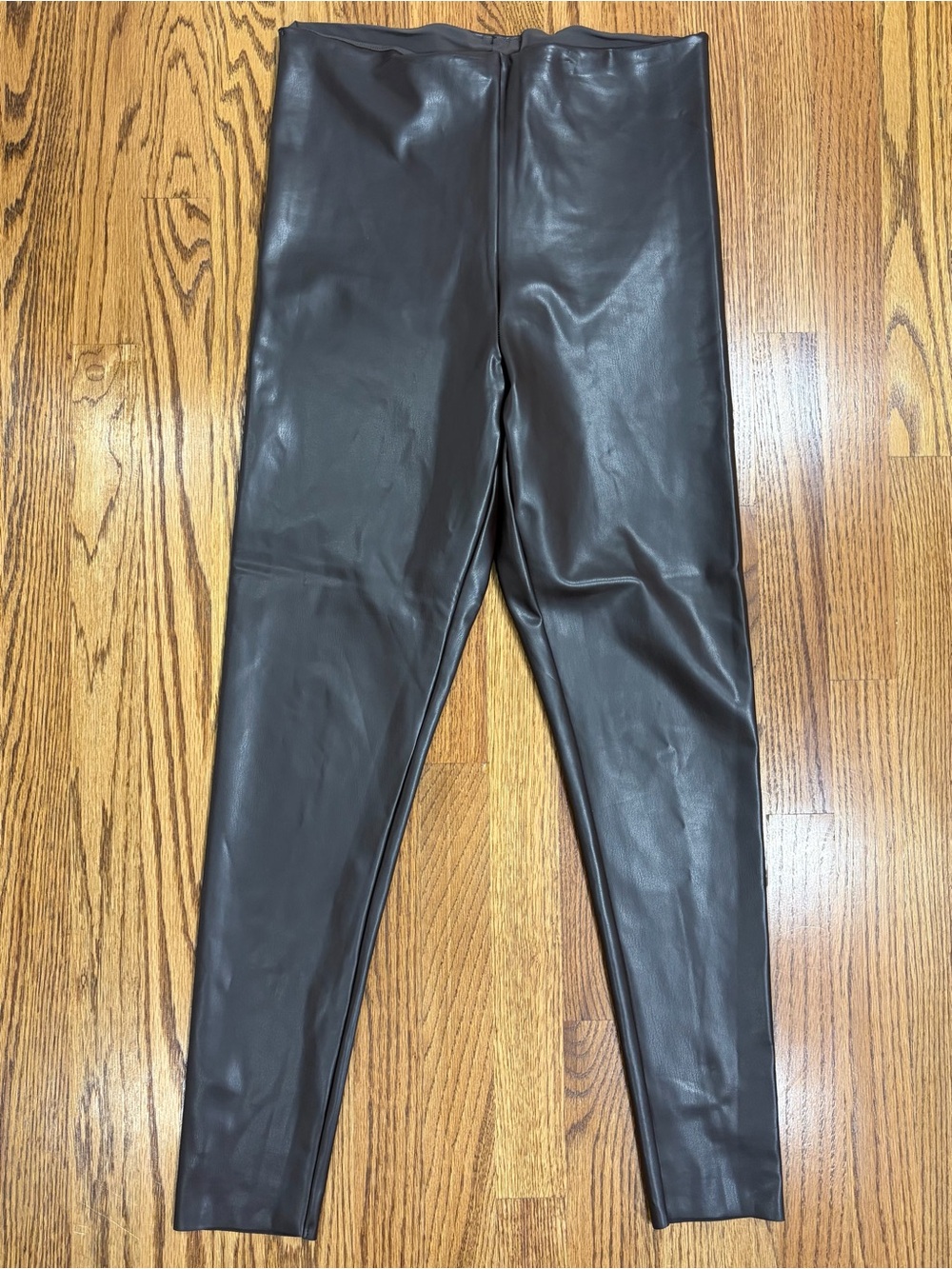Joie Faux Leather Brown Stretch Fit Leggings (Large)